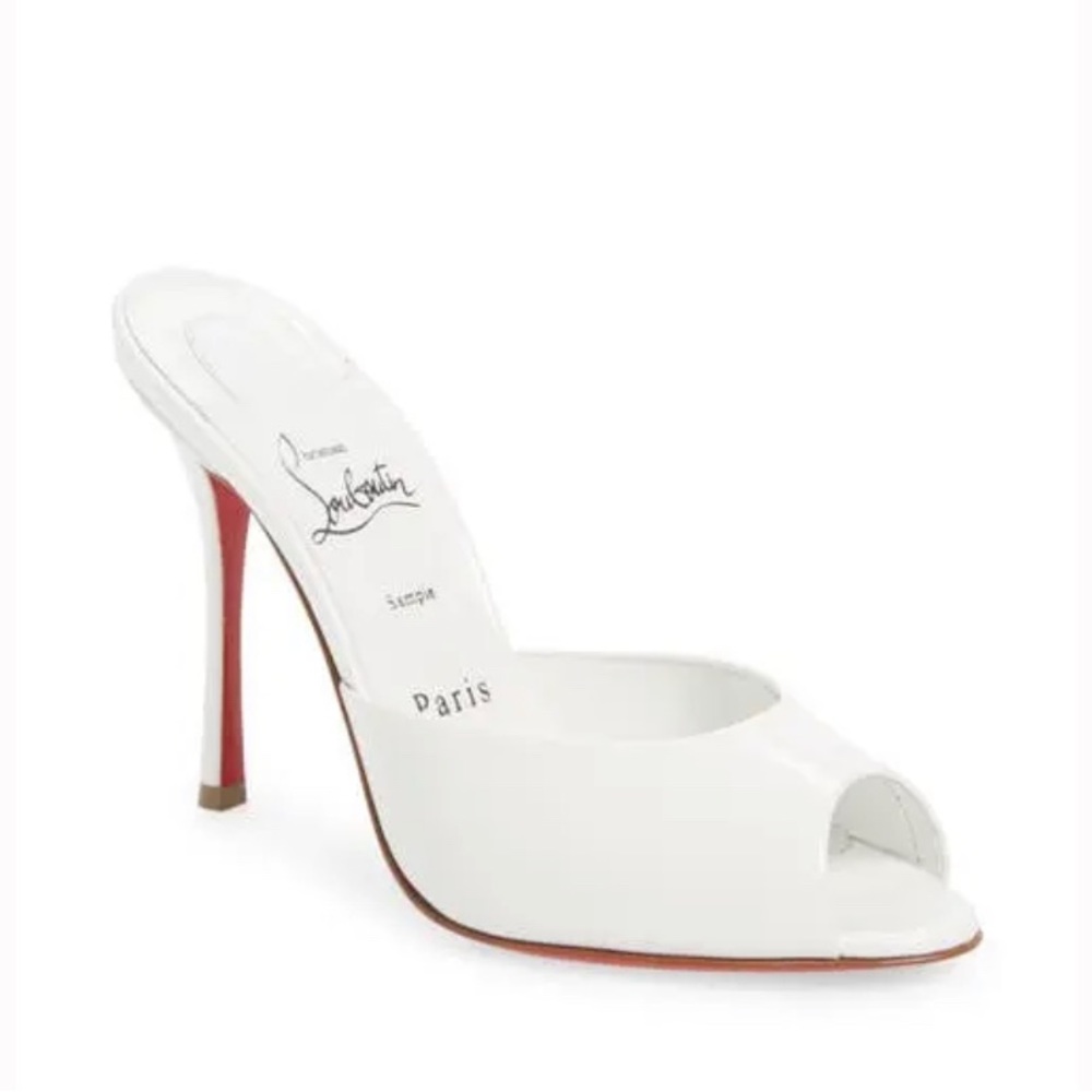 Brand New Christian Louboutin Me Dolly 4” Heels in White/Red. Size 41